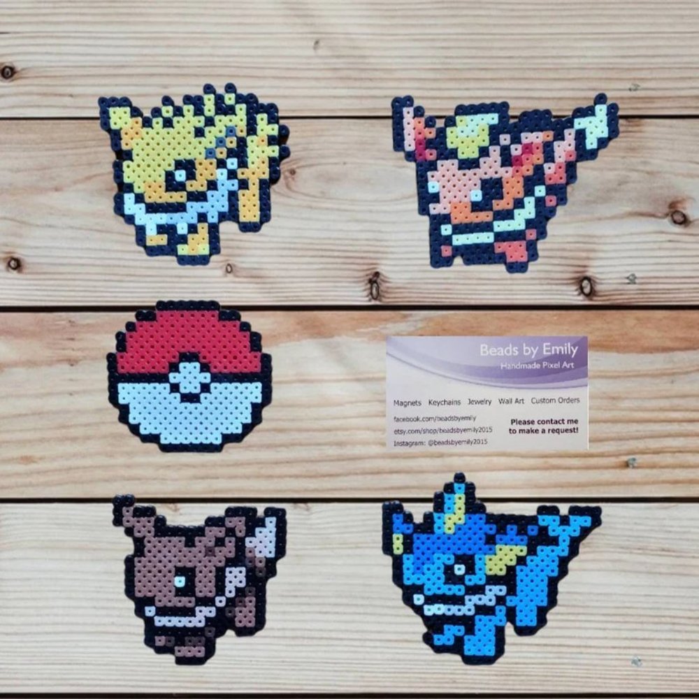 Set of 5 Pokemon Magnets - Eevee, Jolteon, Flareon, Vaporeon, Pokeball